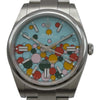 ロレックス ROLEX オイスター パーペチュアル 41 124300 セレブレーションモチーフ/ターコイズブルー ステンレススチール 自動巻き メンズ 腕時計