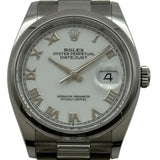 ロレックス ROLEX デイトジャスト36 126200 ホワイト ステンレススチール 自動巻き メンズ 腕時計