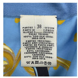 エルメス HERMES ツイルレーヌ切替ニットセーター ブルー シルク レディース セーター