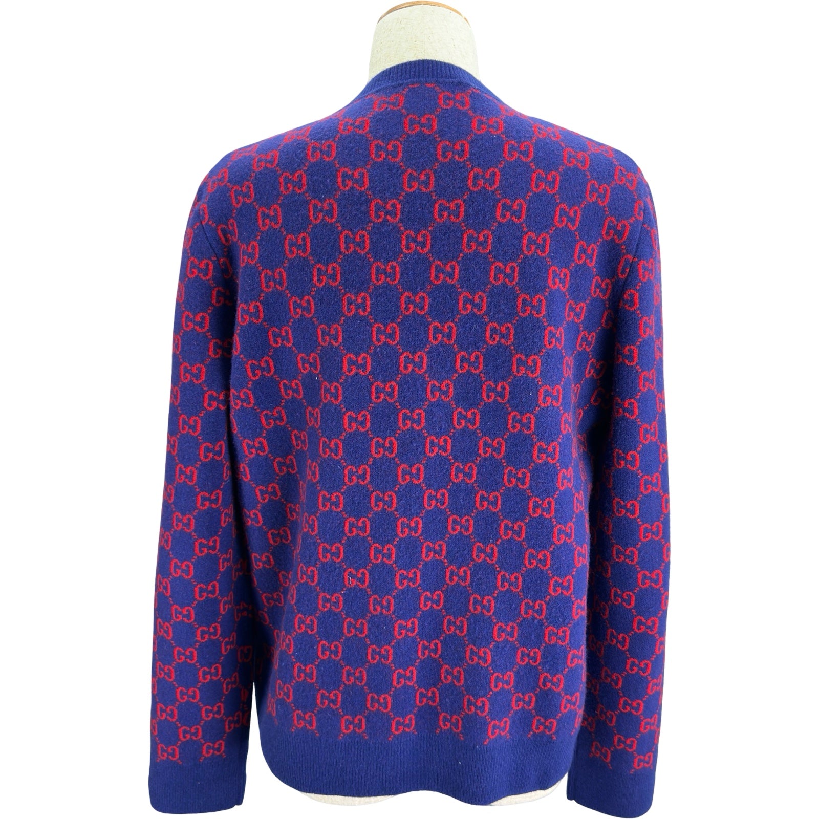 グッチ GUCCI GG総柄カシミヤ混ニットセーター 597723 ネイビー ウール
