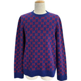グッチ GUCCI GG総柄カシミヤ混ニットセーター 597723 ネイビー ウール メンズ セーター