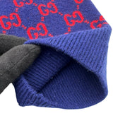 グッチ GUCCI GG総柄カシミヤ混ニットセーター 597723 ネイビー ウール メンズ セーター