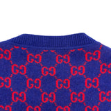 グッチ GUCCI GG総柄カシミヤ混ニットセーター 597723 ネイビー ウール メンズ セーター