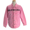 バレンシアガ BALENCIAGA フロントロゴ デニムジャケット 594386 ピンク コットン メンズ デニムジャケット