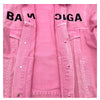 バレンシアガ BALENCIAGA フロントロゴ デニムジャケット 594386 ピンク コットン メンズ デニムジャケット