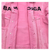 バレンシアガ BALENCIAGA フロントロゴ デニムジャケット 594386 ピンク コットン メンズ デニムジャケット