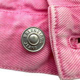 バレンシアガ BALENCIAGA フロントロゴ デニムジャケット 594386 ピンク コットン メンズ デニムジャケット