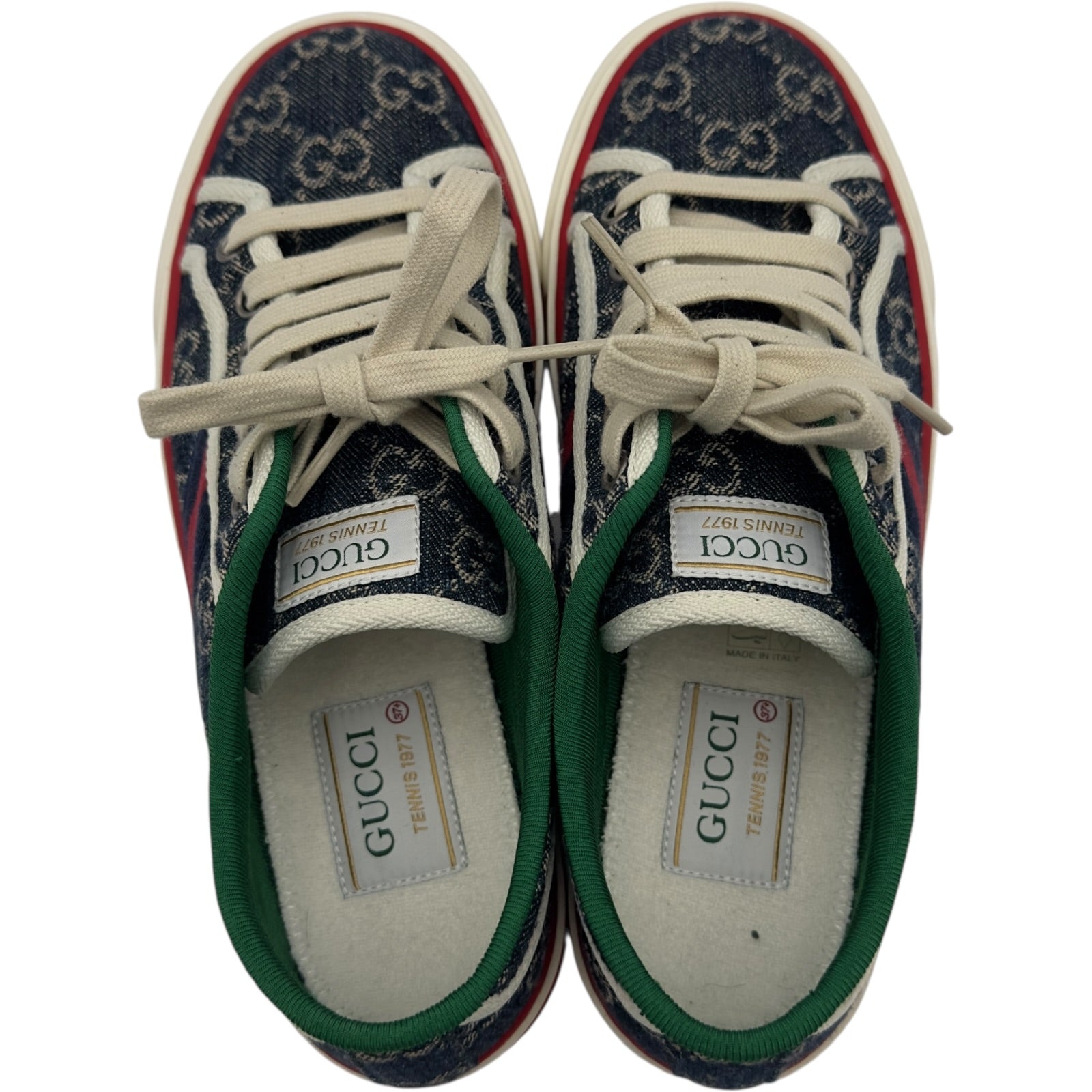 グッチ GUCCI TENNIS 1977 GGキャンバススニーカー ネイビー