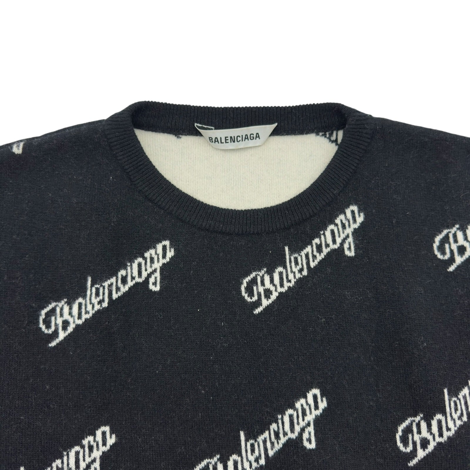 今日だけ！balenciaga ニットセーター 黒 背番号10 バレンシアガ BALENCIAGA スラッシュロゴ ニットセーター 646693