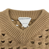 ボッテガ・ヴェネタ BOTTEGA VENETA Vネックメッシュニットセーター 646729 ベージュ ウール レディース ニット
