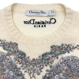 クリスチャン・ディオール Christian Dior バタフライ刺繍カシミヤニットセーター 414S57AM078 ホワイト カシミヤ レディース セーター