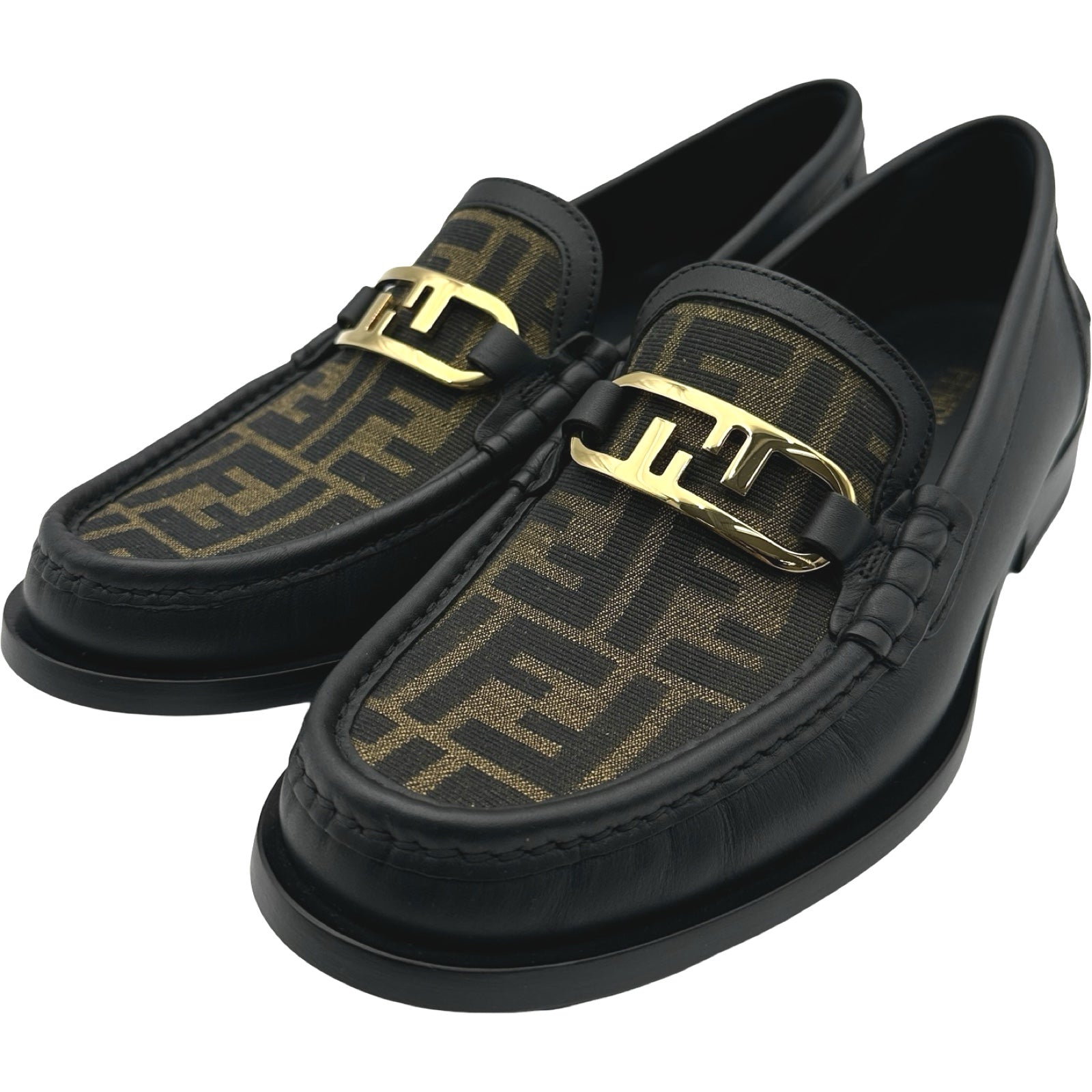 フェンディ FENDI FF総柄オーロックローファー 7D1550 ブラック レザー