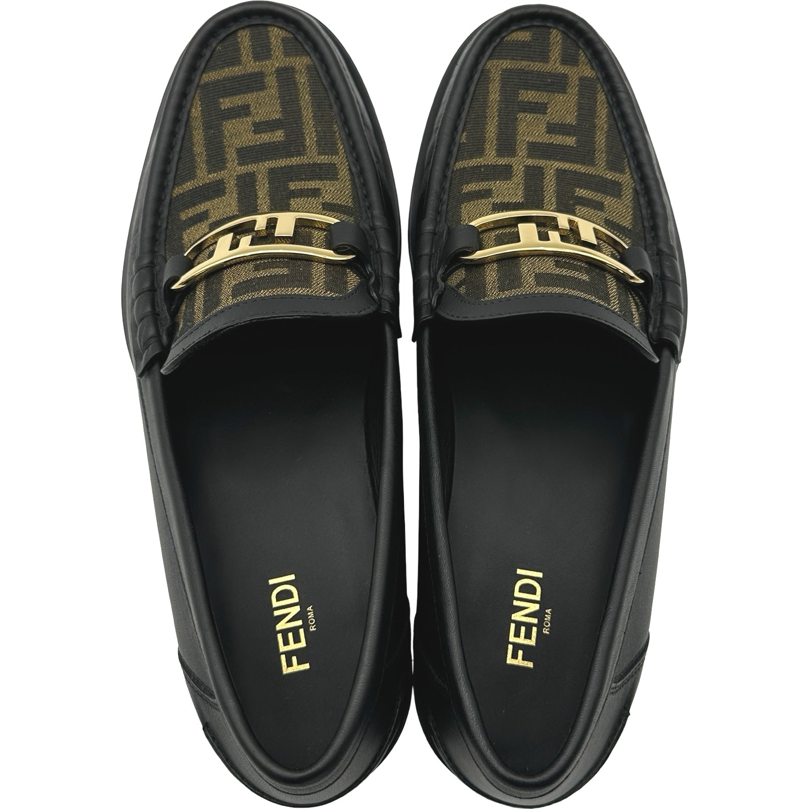 フェンディ FENDI FF総柄オーロックローファー 7D1550 ブラック レザー
