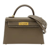 エルメス HERMES ミニケリー2 Ｋ刻 エトゥープ/ゴールド金具 エプソン レディース ショルダーバッグ