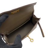エルメス HERMES ミニケリー2 Ｋ刻 エトゥープ/ゴールド金具 エプソン レディース ショルダーバッグ