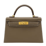 エルメス HERMES ミニケリー2 Ｋ刻 エトゥープ/ゴールド金具 エプソン レディース ショルダーバッグ