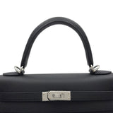エルメス HERMES ケリー25 外縫い Ｇ刻印 ブラック/シルバー金具 エプソン レディース ショルダーバッグ
