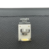 エルメス HERMES ケリー25 外縫い Ｇ刻印 ブラック/シルバー金具 エプソン レディース ショルダーバッグ