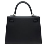 エルメス HERMES ケリー25 外縫い Ｇ刻印 ブラック/シルバー金具 エプソン レディース ショルダーバッグ
