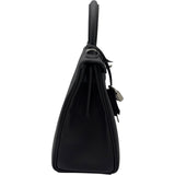 エルメス HERMES ケリー25　内縫い K刻 ブラック シルバー金具 トゴ レディース ハンドバッグ