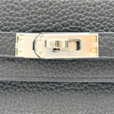 エルメス HERMES ケリー25　内縫い K刻 ブラック シルバー金具 トゴ レディース ハンドバッグ