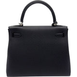 エルメス HERMES ケリー25　内縫い K刻 ブラック シルバー金具 トゴ レディース ハンドバッグ