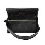 エルメス HERMES エールバッグジップミニ Ｗ刻印 ダークブロンズ・ブラック シルバー金具 トワル/ハンター レディース ショルダーバッグ