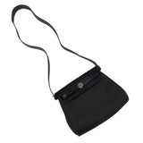 エルメス HERMES エールバッグジップミニ Ｗ刻印 ダークブロンズ・ブラック シルバー金具 トワル/ハンター レディース ショルダーバッグ