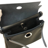 エルメス HERMES エールバッグジップミニ Ｗ刻印 ダークブロンズ・ブラック シルバー金具 トワル/ハンター レディース ショルダーバッグ