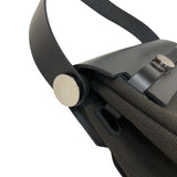 エルメス HERMES エールバッグジップミニ Ｗ刻印 ダークブロンズ・ブラック シルバー金具 トワル/ハンター レディース ショルダーバッグ