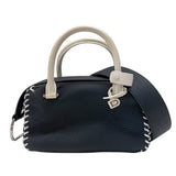 デルヴォー DELVAUX クールボックス ミニ ブラック×アイボリー カーフ レディース ハンドバッグ ショルダーバッグ