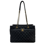 シャネル CHANEL マトラッセ　チェーントートバッグ 21番台 ブラック ソフトキャビアスキン レディース トートバッグ