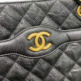 シャネル CHANEL マトラッセ　チェーントートバッグ 21番台 ブラック ソフトキャビアスキン レディース トートバッグ
