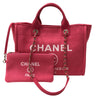 シャネル CHANEL ドーヴィル ショッピングバッグ AS3351 ピンク シルバー金具 コットン レディース トートバッグ
