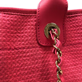 シャネル CHANEL ドーヴィル ショッピングバッグ AS3351 ピンク シルバー金具 コットン レディース トートバッグ