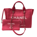 シャネル CHANEL ドーヴィル ショッピングバッグ AS3351 ピンク シルバー金具 コットン レディース トートバッグ