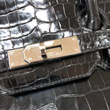 エルメス HERMES バーキン35 □J刻印 ブラック シルバー金具 ポロサス レディース ハンドバッグ