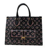 ルイ・ヴィトン LOUIS VUITTON オンザゴーMM M46154 ブラック×ピンク ゴールド金具 モノグラム・フォール・フォー・ユー レディース トートバッグ