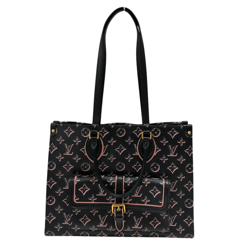 LOUIS VUITTON オンザゴー MM トートバッグ 黒 モノグラム ルイ・ヴィトン LOUIS VUITTON オンザゴーMM M46154 ブラック×ピンク