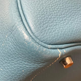 エルメス HERMES リンディ30 ▢K刻 ブルー トリヨン レディース ショルダーバッグ