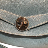 エルメス HERMES リンディ30 ▢K刻 ブルー トリヨン レディース ショルダーバッグ
