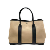 エルメス HERMES ガーデンパーティPM A刻 トレンチ・ブラック トワル・ネゴンダ レディース トートバッグ
