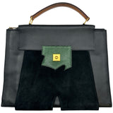 エルメス HERMES プレジデント ブラック レザー/リザード/ドブリス レディース ハンドバッグ