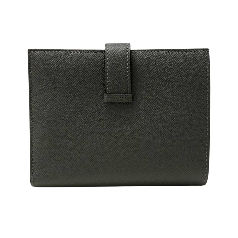 HERMES エルメス　ベアンコンパクト　ブラック シルバー 財布 エルメス HERMES ベアンコンパクト W刻 グリメイヤー シルバー金具