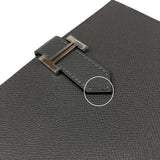 エルメス HERMES ベアンコンパクト W刻 グリメイヤー シルバー金具 マダム ユニセックス 二つ折り財布