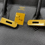エルメス HERMES オータクロア32 □A刻 ブラック ゴールド金具 アルデンヌ レディース ハンドバッグ