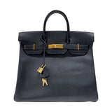 エルメス HERMES オータクロア32 □A刻 ブラック ゴールド金具 アルデンヌ レディース ハンドバッグ