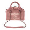 シャネル CHANEL ドーヴィル ボーリングバッグ A92749 ピンク シルバー金具 コットン レディース ハンドバッグ