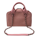 シャネル CHANEL ドーヴィル ボーリングバッグ A92749 ピンク シルバー金具 コットン レディース ハンドバッグ