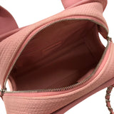 シャネル CHANEL ドーヴィル ボーリングバッグ A92749 ピンク シルバー金具 コットン レディース ハンドバッグ